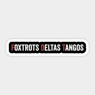 Foxtrot Delta Tango Retro Vintage Sticker